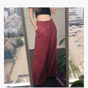 Wide leg corduroy pants